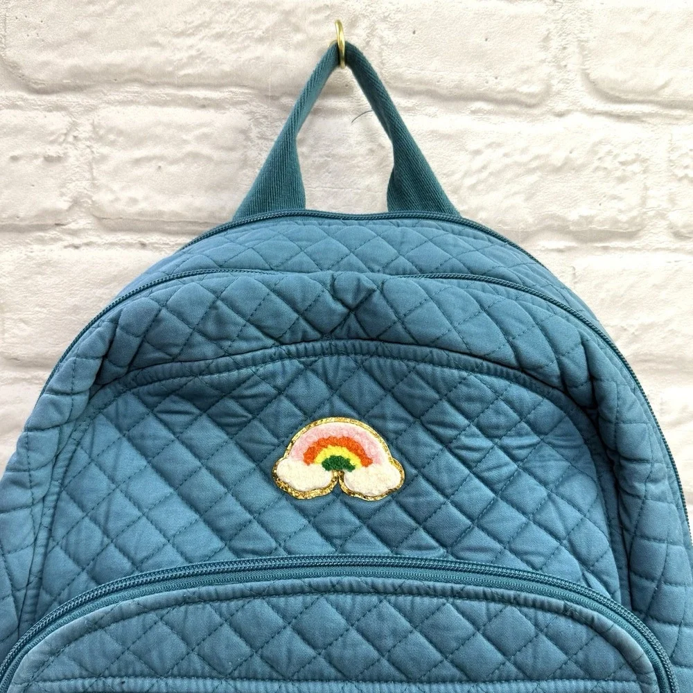 Vera Bradley Teal Quilted Backpack Taylor Swift Rainbow Embroidered‎